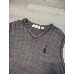 VTG Cypress Links Sweater Vest Golf Brown XL Made‎ USA KNIT